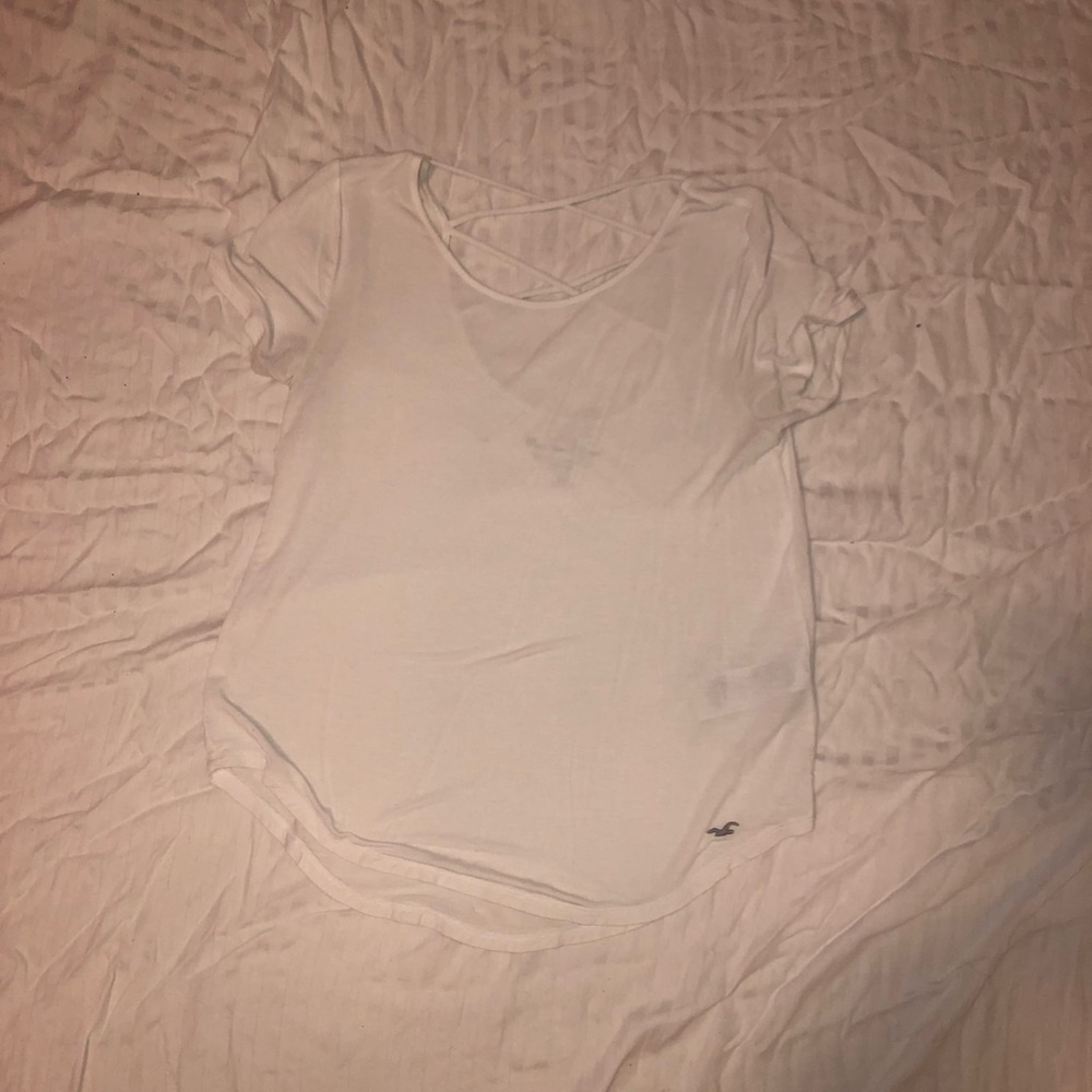 Hollister White Shirt with Crisscrossing on back